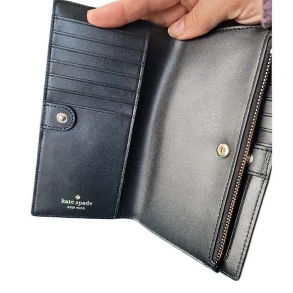 Kate Spade Patterson Drive Black Snap BiFold Wallet NWOT - Picture 7 of 8